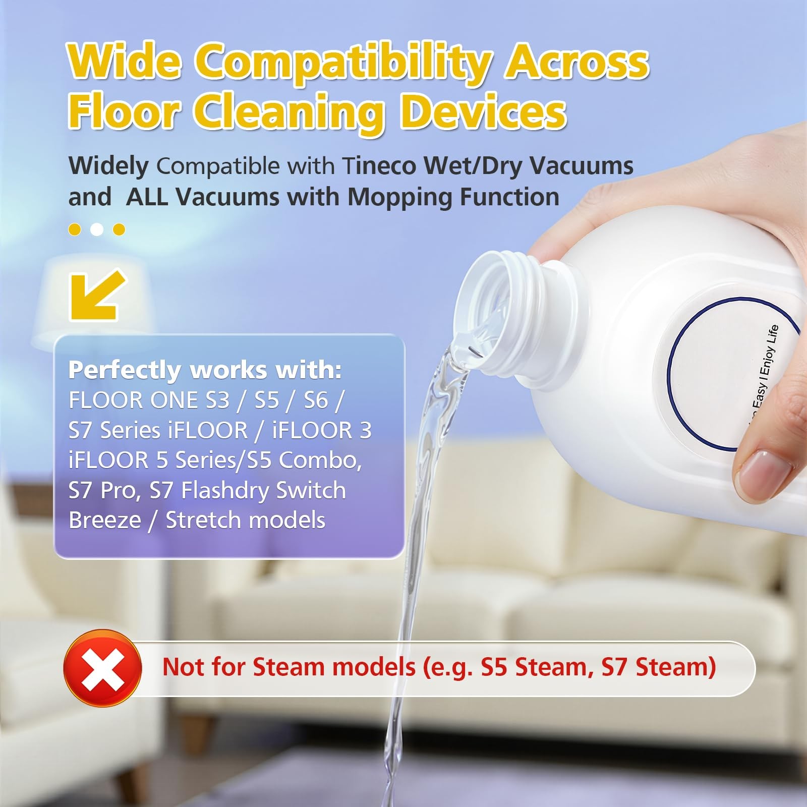 Floor Cleaning Solution 33.8 OZ Lavender Scent for Tineco – Deep Cleans Grime