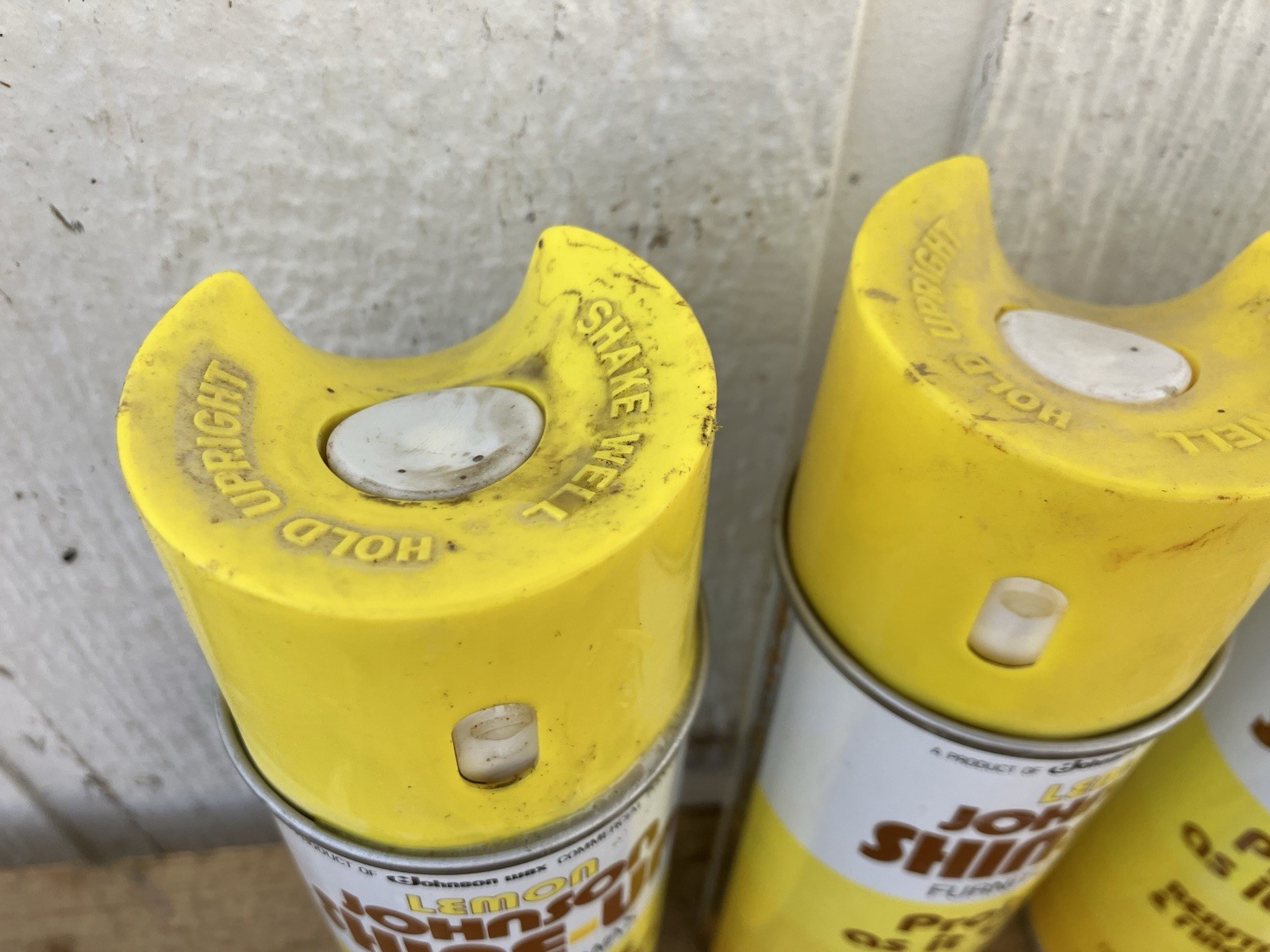 Lot of (3) Full Vtg 1982 Johnson Wax Lemon Shine Up Spray Cleaner Protects 15 oz