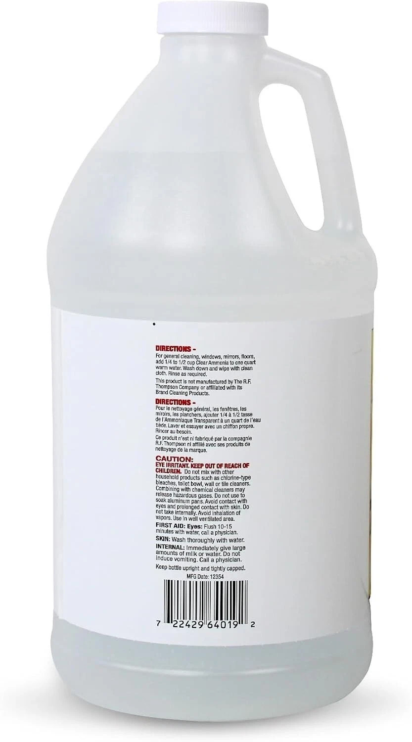 Clear Ammonia, 64 oz, Multipurpose, Multi-Surface Cleaning Solution..