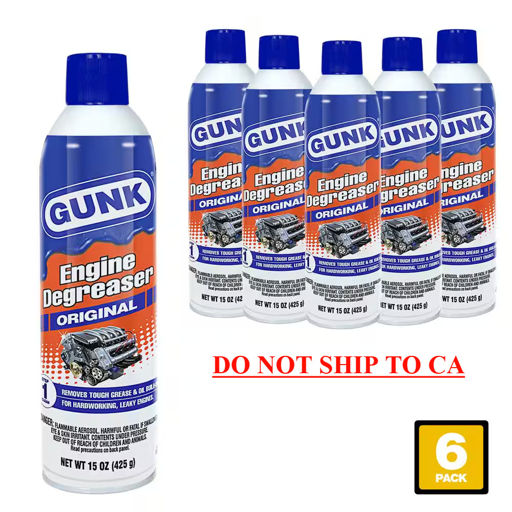 GUNK Original Engine Degreaser 15oz Pack of 6 Heavy Duty Cleaner Automotive