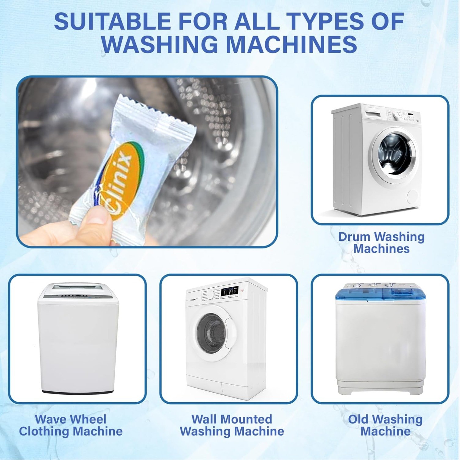 24 Pack of Washing Machine Cleaner Tablets for Front Load & Top Load Washer