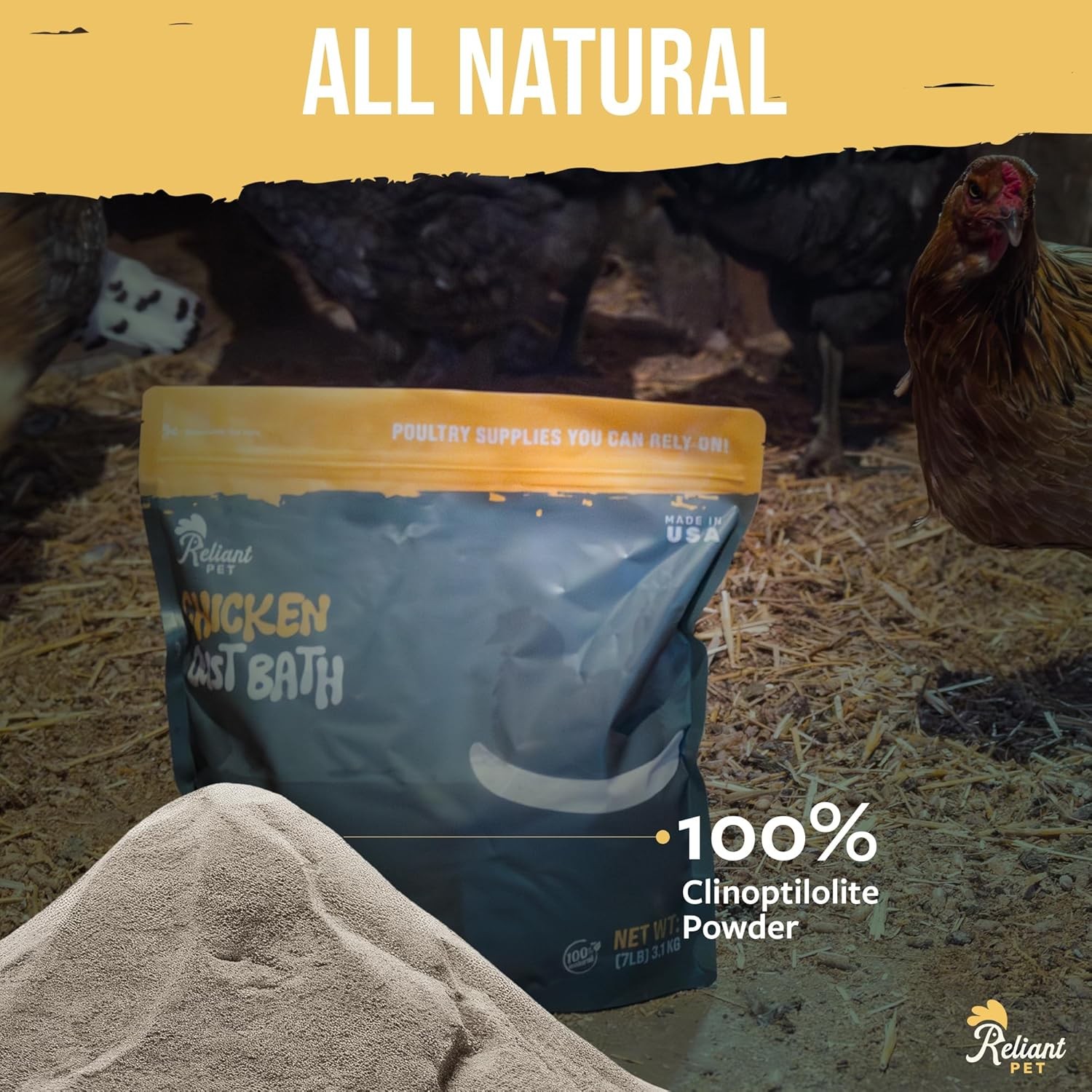 USA Made 7lbs Natural Chicken Dust Bath Kit for Hens and Chickens