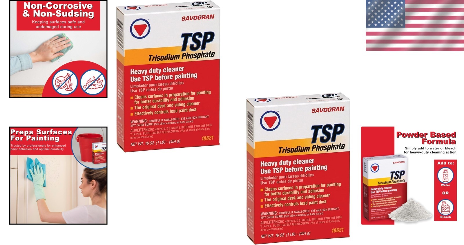 10621 Trisodium Phosphate TSP 16oz Pack of 2 – Powerful Unscented Cleaner