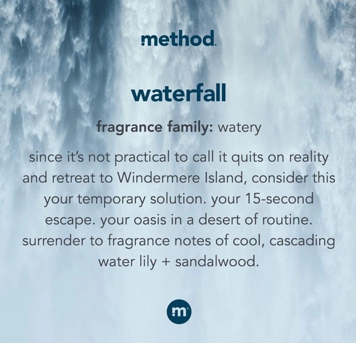 Method Gel Hand Wash Waterfall Scent 3x Refill Plant Based Cleansers 34 oz