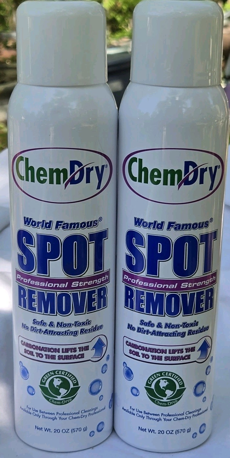 Chem-Dry Professional Strength Spot Remover 2 New 20oz Cans Green Certified USA
