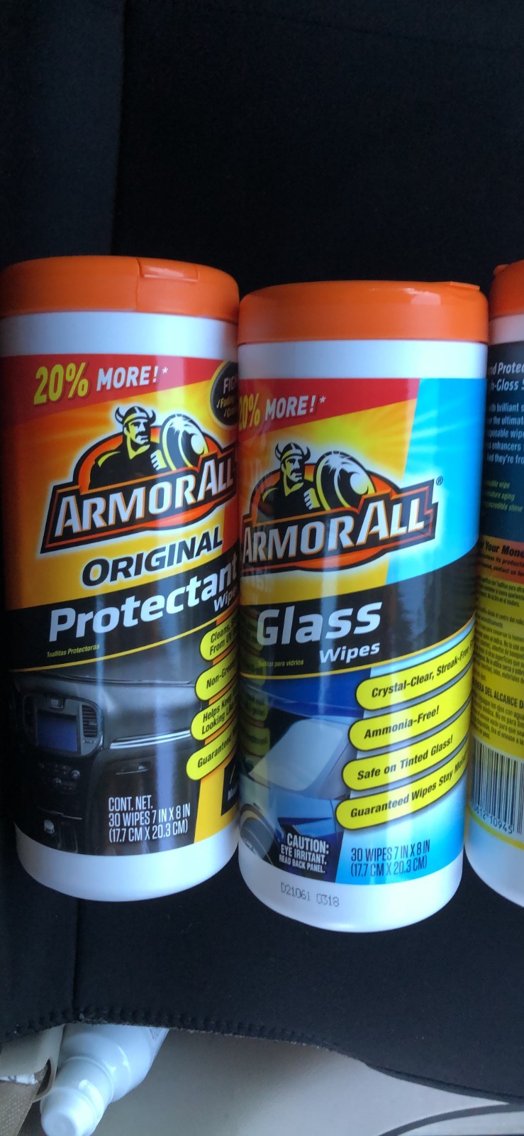 Fresh Scented Car Wipes: 30 Count Each of Cleaning, Protectant & Glass Wipes