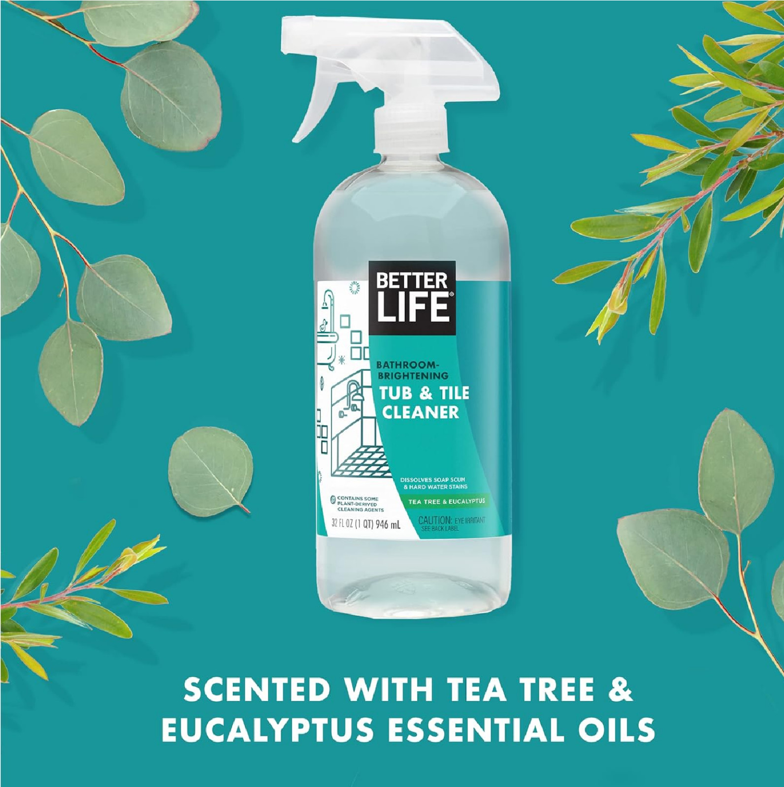 Better Life Natural Tub and Tile Cleaner Tea Tree 32 Fl Oz Pack 2