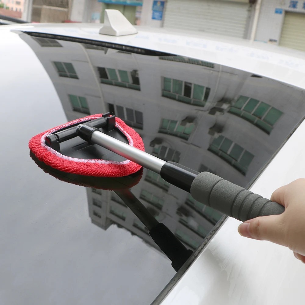 Windshield Cleaning Tool Kit Car Window Glass Wiper Cleaner Brush Pad Extendable