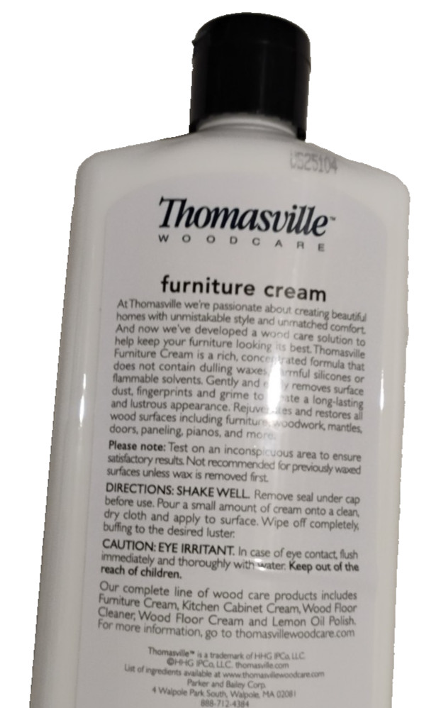 Thomasville Furniture Cream Fine Wood Polish 16 oz. Cleans Polishes Protects New