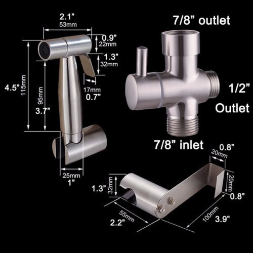 Muslim Shower Handheld Diaper Sprayer Bidet Shattaf Douche toilet Tadaptor Hose