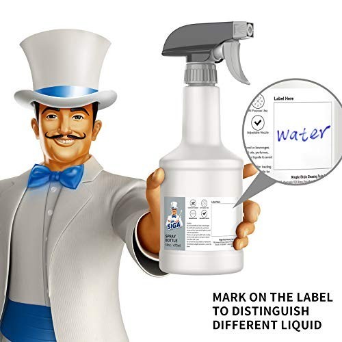 16 oz Empty Plastic Spray Bottles – Heavy Duty Reusable, Adjustable Nozzle, 3 Pa