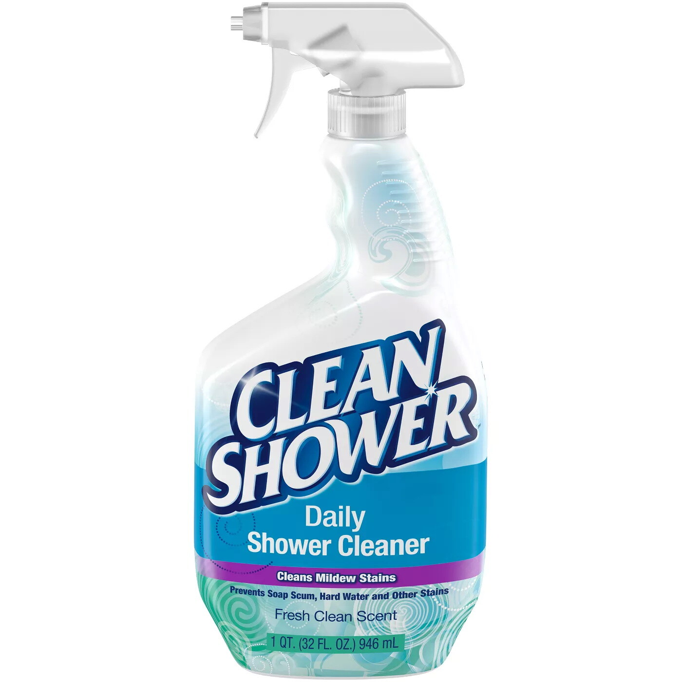 Clean Shower Daily Shower Cleaner – 32 Oz. Spray & 60 Oz. Refill – Scrub Free