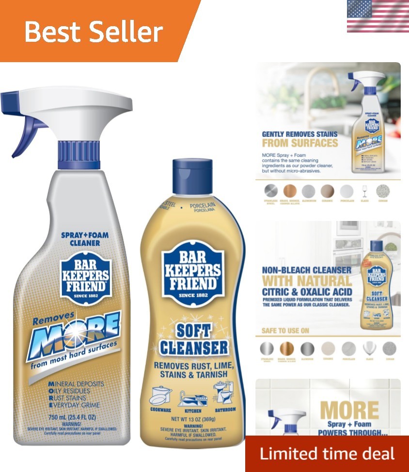 Soft Cleanser 13 oz and MORE Spray + Foam 25.4 oz Multipurpose Cleaner Bundle…
