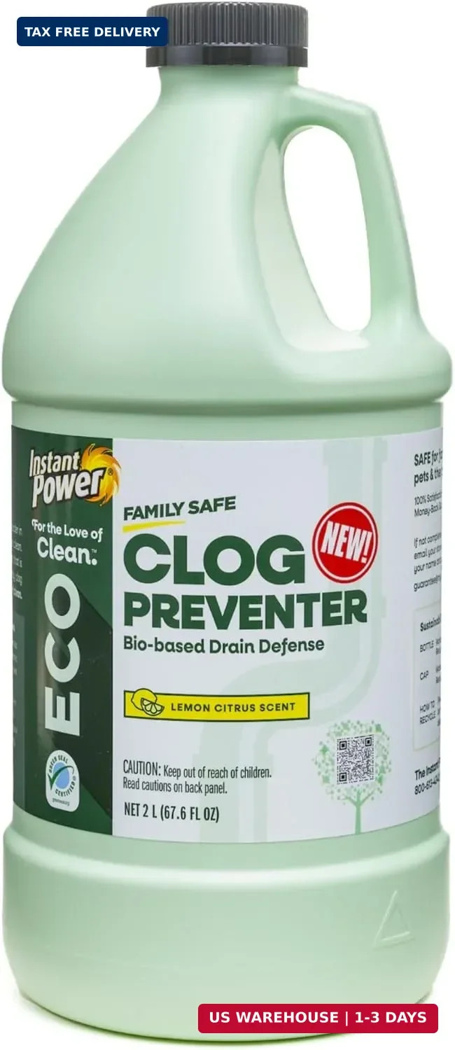 Instant Power Eco Clog Preventer – Enzyme Drain Cleaner Liquid and Deodorizer fo