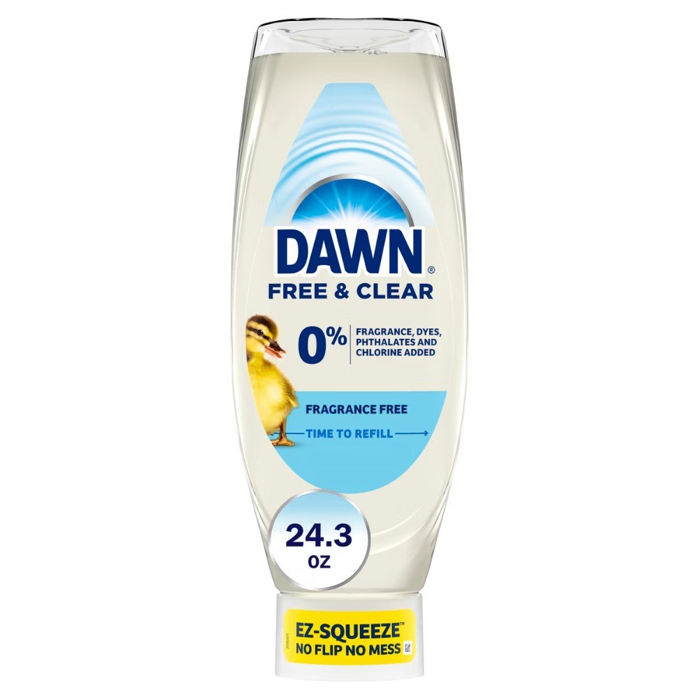 Free & Clear Ez Squeeze Dishwashing Liquid – Unscented – 24.3 fl oz