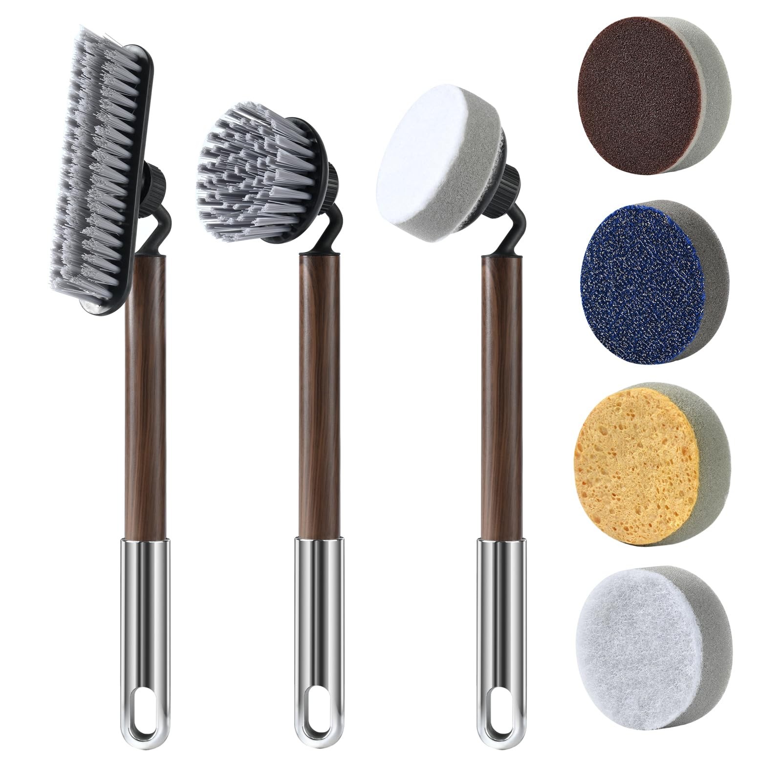 Kitchen Scrub Brush for Dishes, 360° 6-in-1 Kitchen Brushes for Dishes, House…