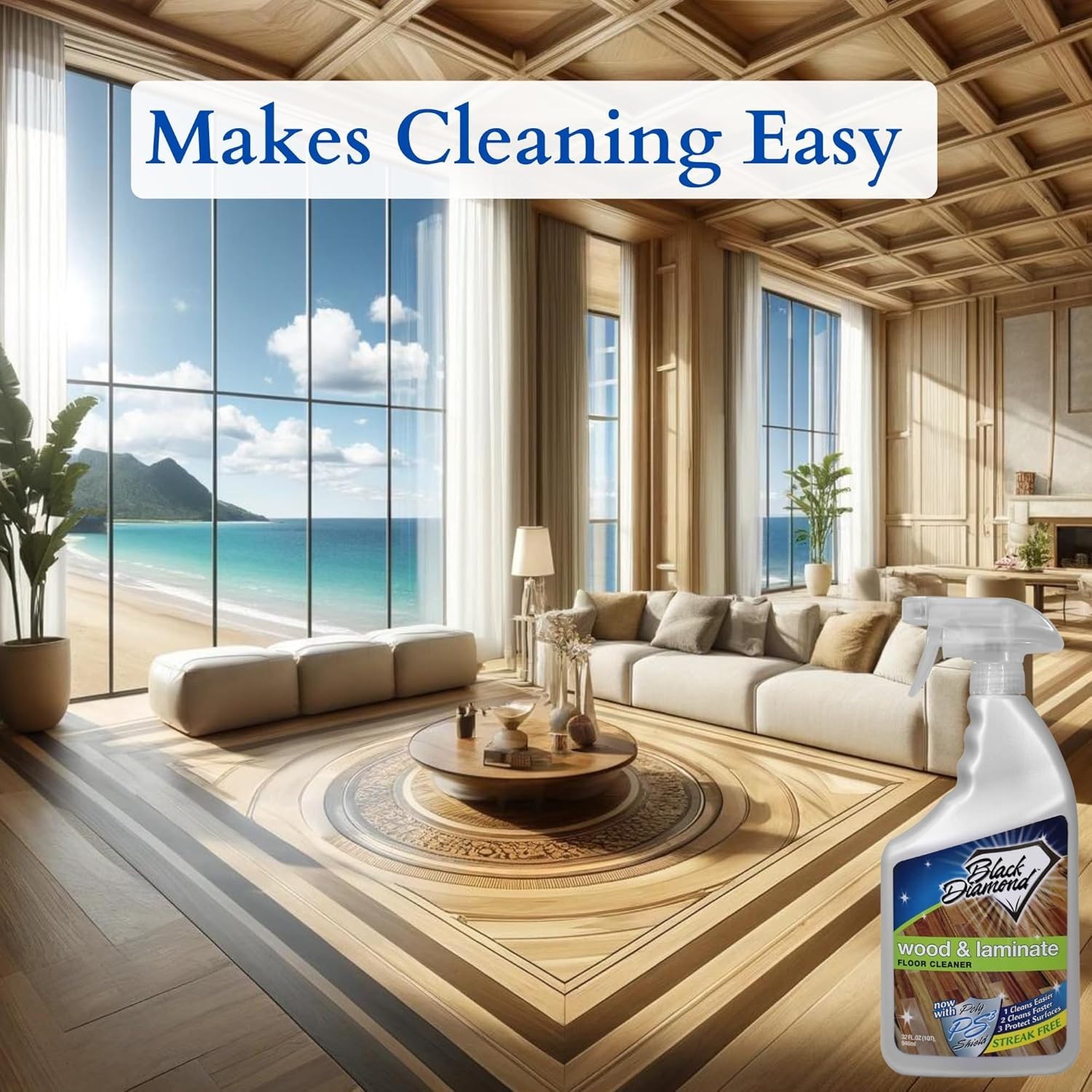 Wood & Laminate Floor Cleaner- Ready to Use Non-Toxic No-Rinse Formula – Safe…