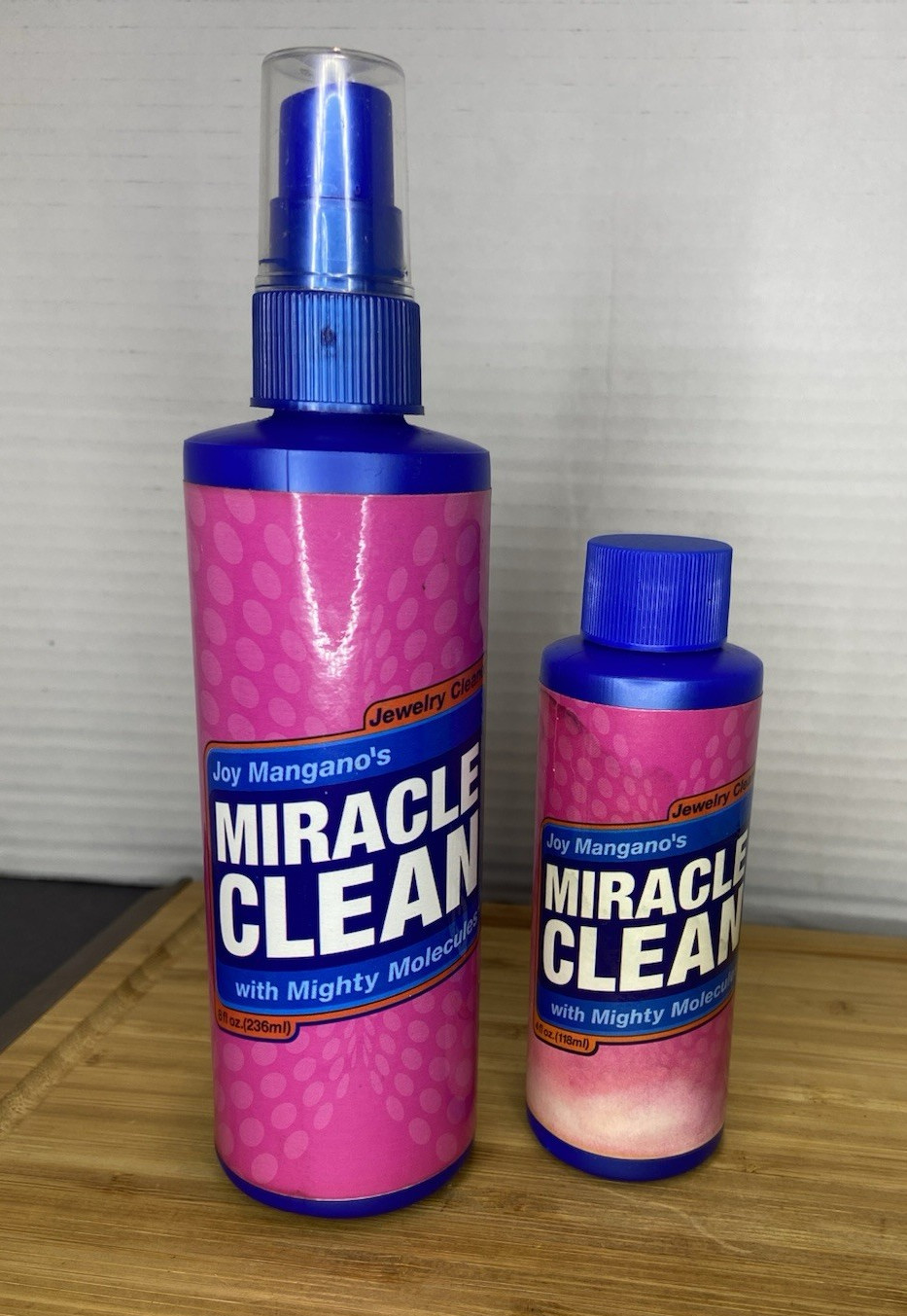 Joy Mangano’s Miracle Clean Mighty Molecules Jewelry Cleaner Bottles 4 oz & 8 oz