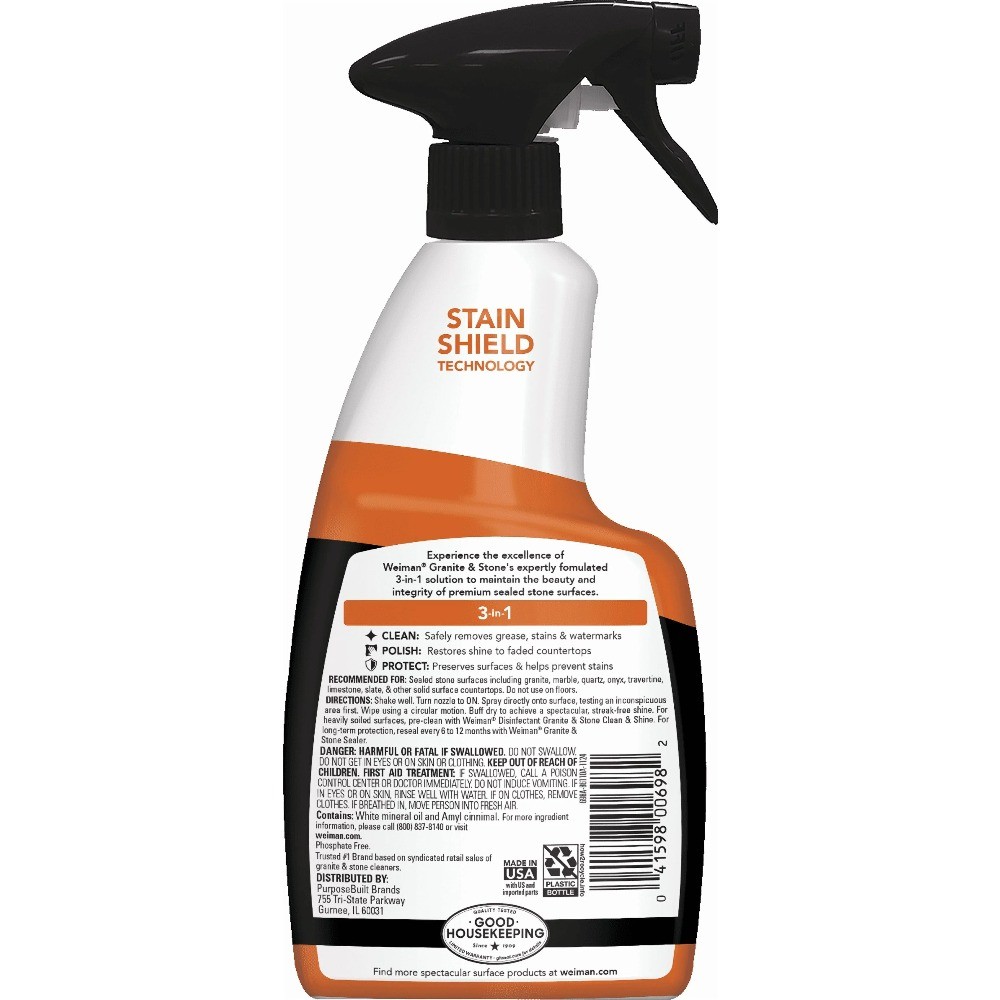 Weiman Granite & Stone 3-in-1 Cleaner, Polish & Protect for Granite, 16 fl oz