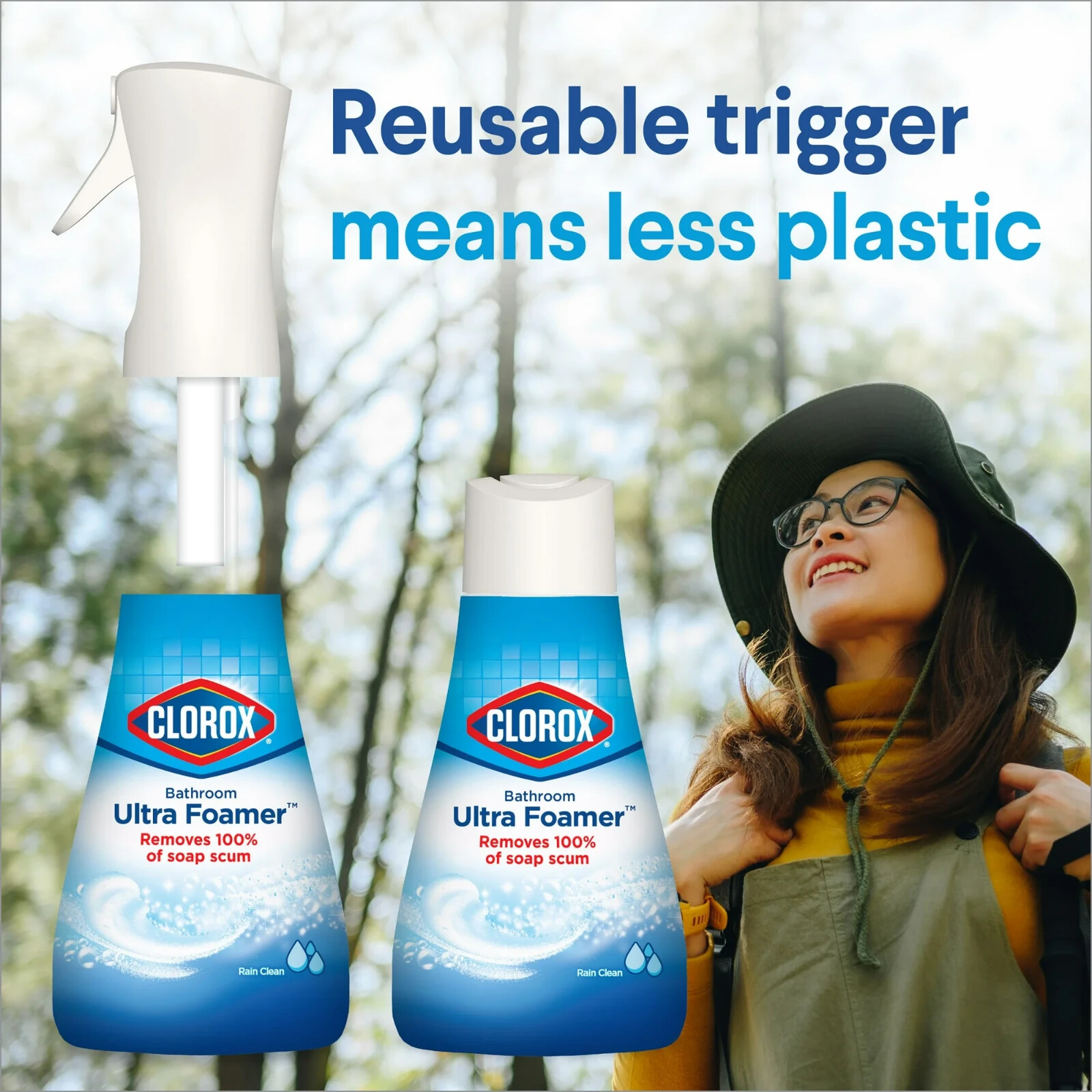 Clorox Bathroom Ultra Foamer, Cleaner Spray, Rain Clean, 16 Fluid Ounces