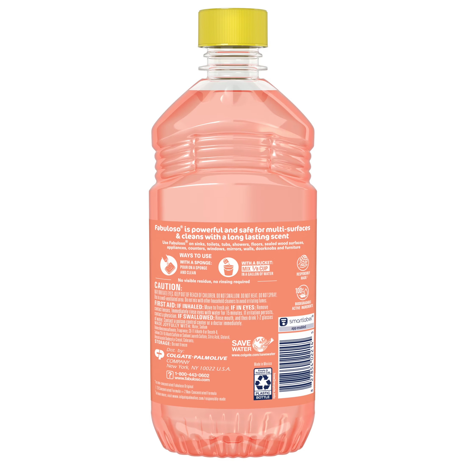 Fabuloso Multi-Purpose Cleaner, 2X Concentrated Formula, Floor Cleaner, Peach Sc