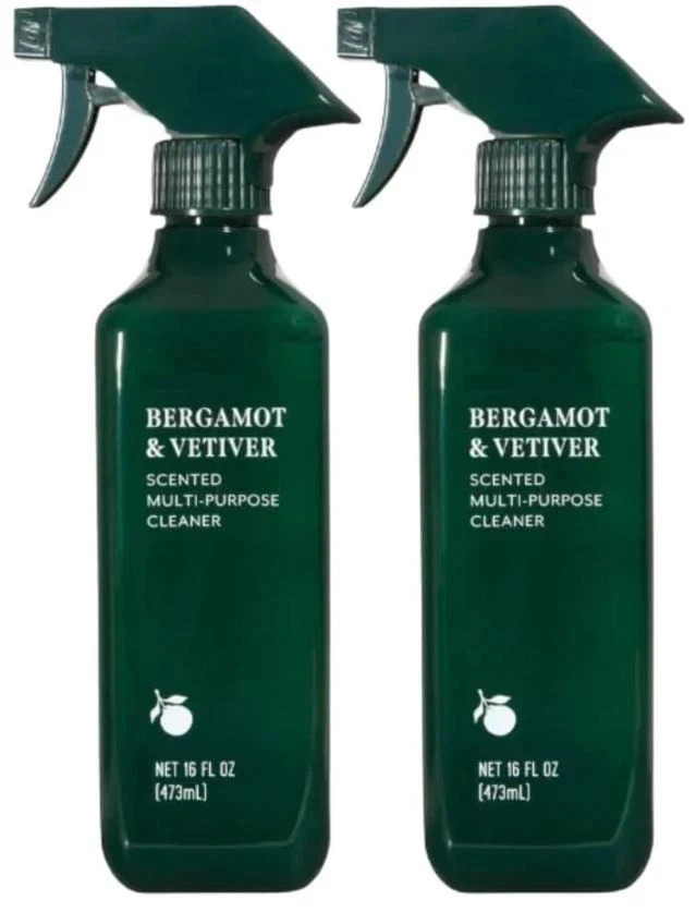 2x Trader Joe’s BERGAMOT & VETIVER SCENTED MULTI-PURPOSE CLEANER Spray 16 oz ea