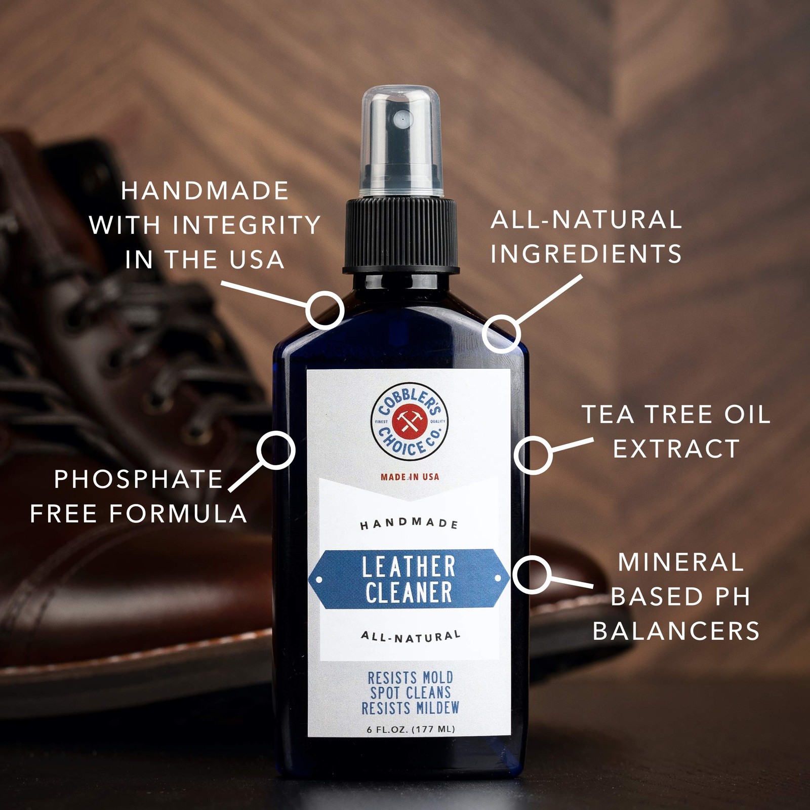 Cobbler’s Choice Co. Finest Leather Cleaner 100% Natural – Designed to Fight Fre