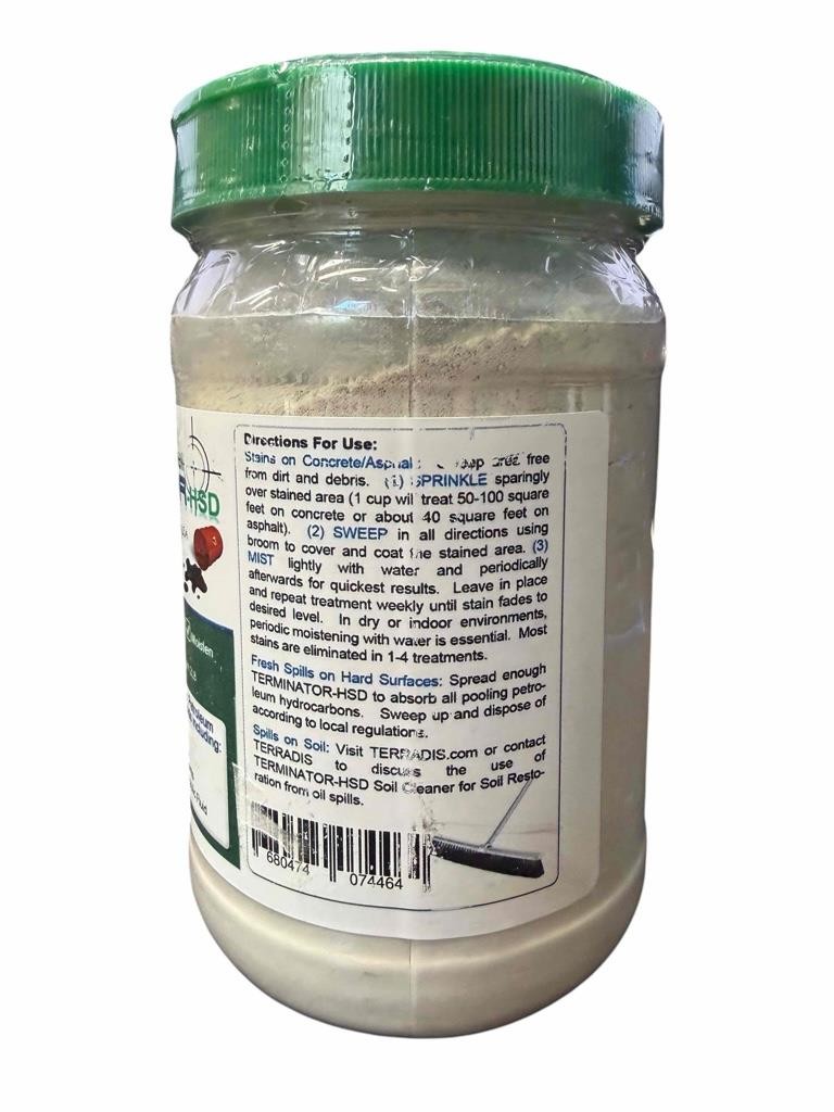 NEW Concrete Cleaner Terminator HSD Oil Stain Remover Bio-Remediates 2lbs