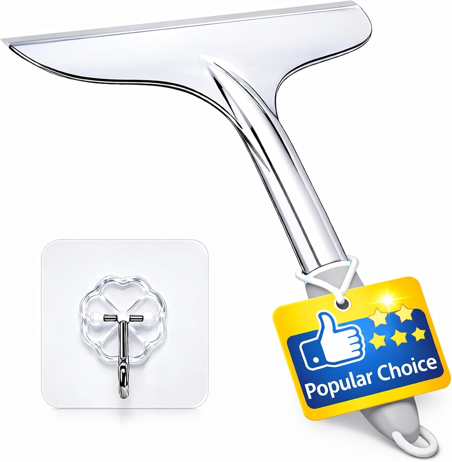 Shower Squeegee for Glass Shower Doors Bathroom Tile Mirror – Streak-Silent