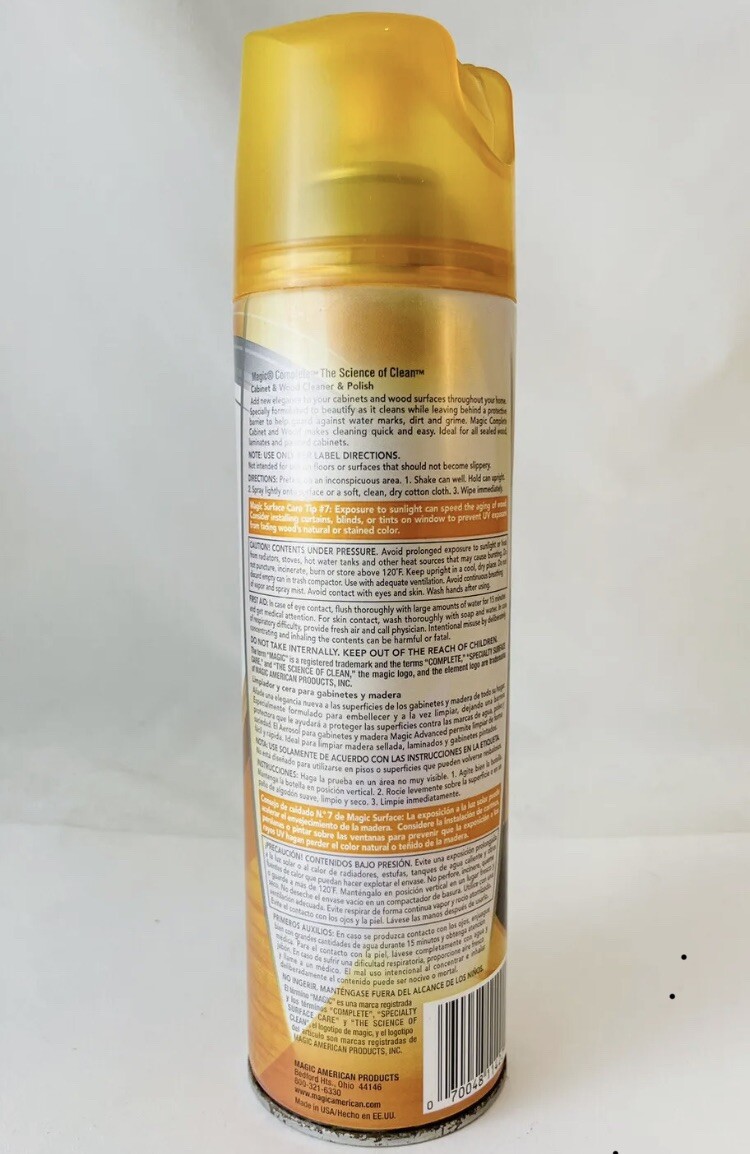 Magic Complete Cabinet & Wood Cleaner Polish Original Formula Aerosol Spray 17Oz