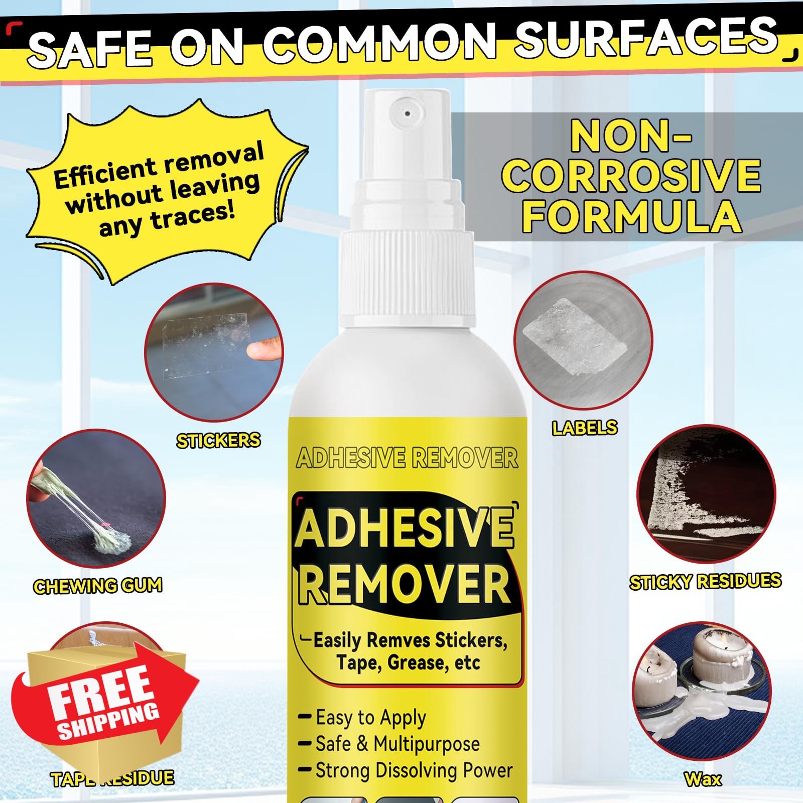 4oz Sticker Adhesive Remover Spray Glue Tape Residue Remover Safe