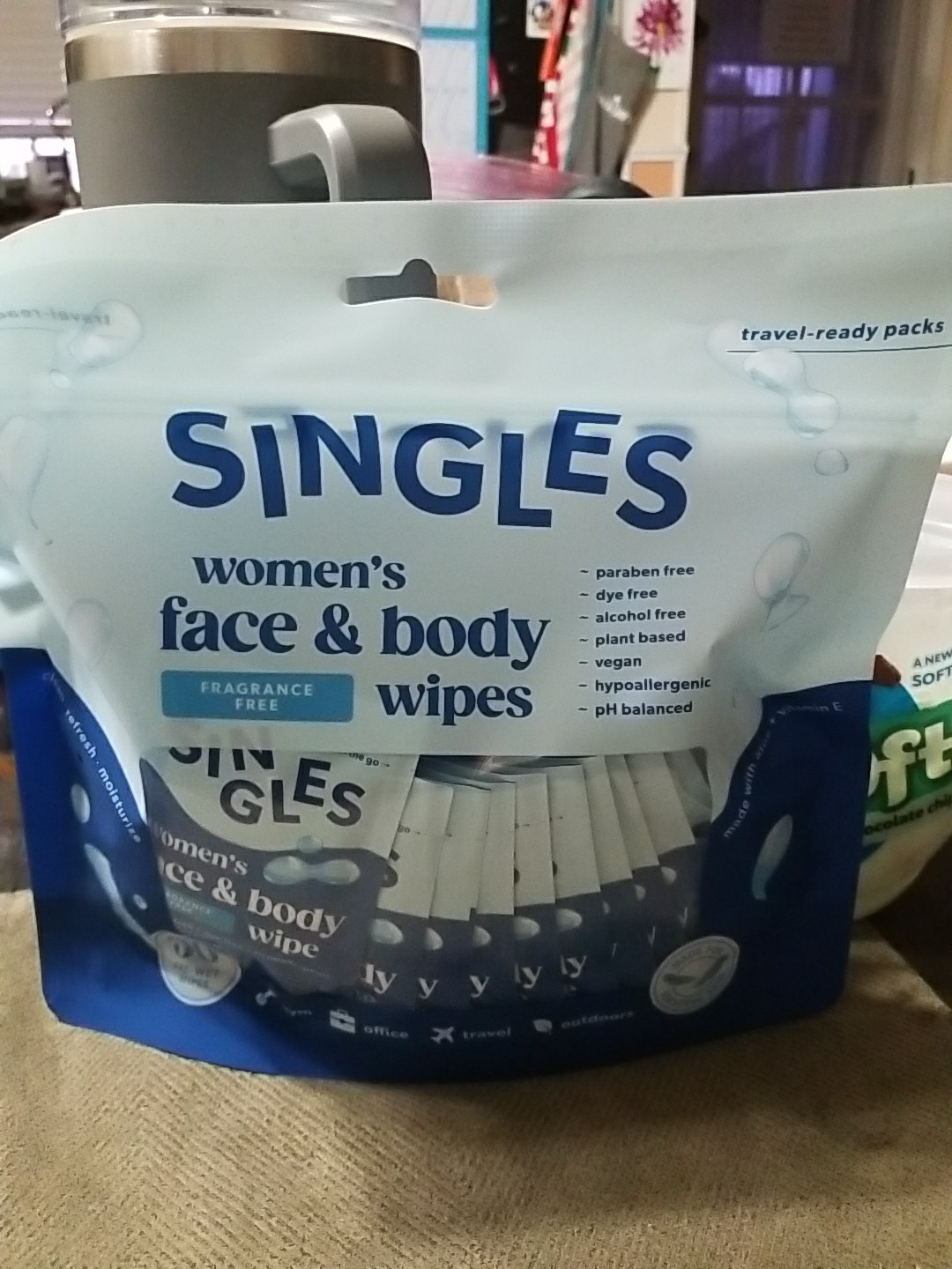 Singles Womens Face and Body Wipes Fragrance Free 30 Count