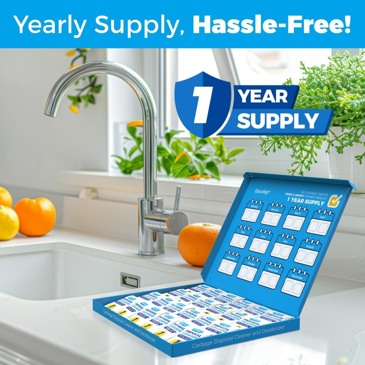 Garbage Disposal Cleaner Tablets 24 Pack Citrus Foaming Sink Drain Deodorizer