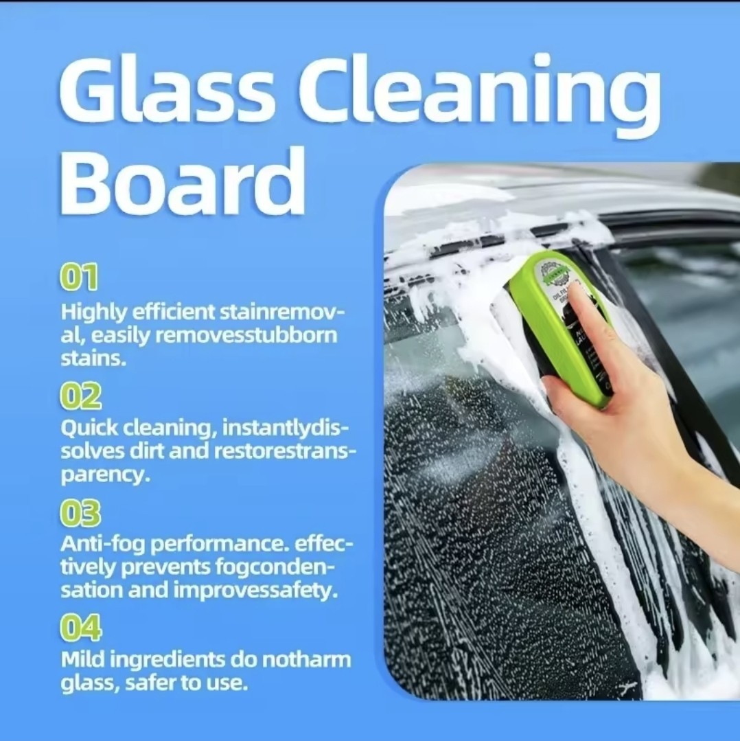 Car Glass Oil Film Remover Brush – Windshield Deep Clean Scrubber Window Cleaner