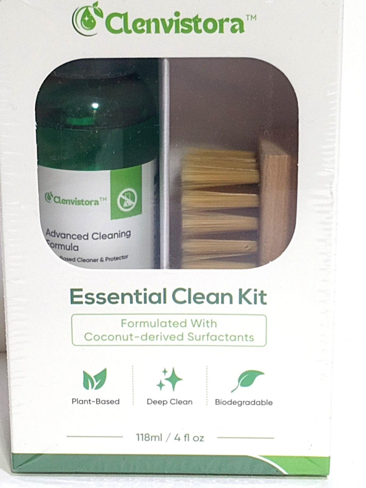 Clenvistora Essential Clean Kit Plant-Based Deep Cleaner & Brush 4 fl oz / 118ml
