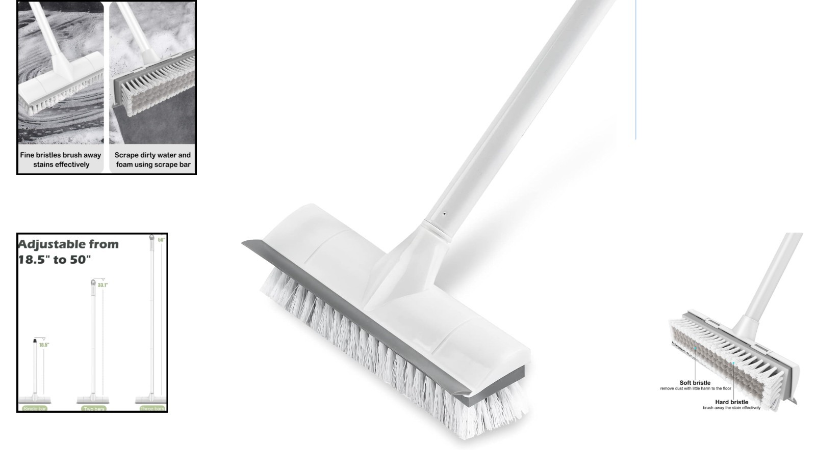 Stainless Steel Long Handle Scrub Brush – Heavy-Duty Cleaning for All Surfaces