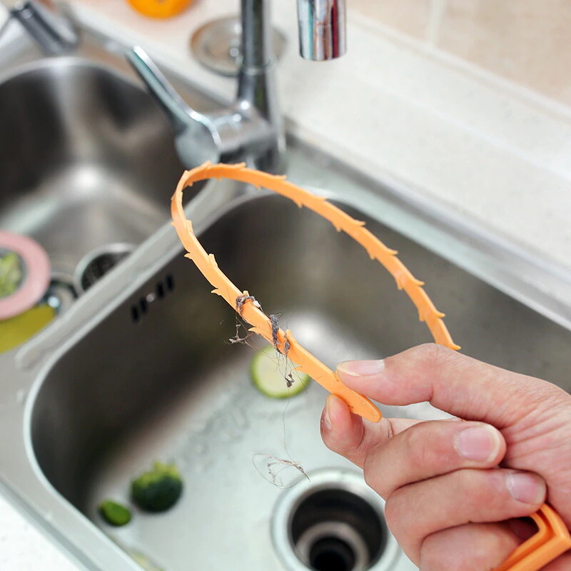Drain Stick Barbed Hair Clog Remover Plastic Snake Plumbing Pipe Unclog Unblock