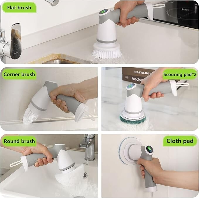 Spin Scrubber New Electric Scrubber for Bathroom Cleaning Tile Grout Tub Stove