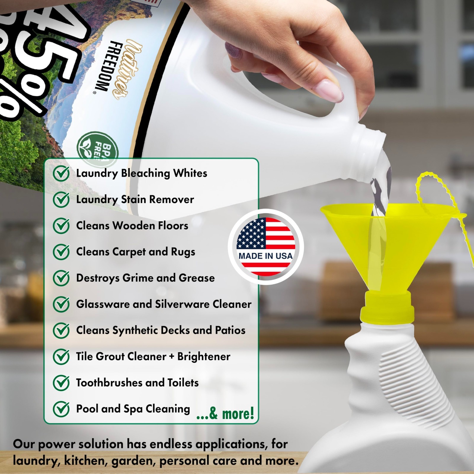 45% Concentrated Vinegar with Funnel – Multi-Purpose – 8 Gallons