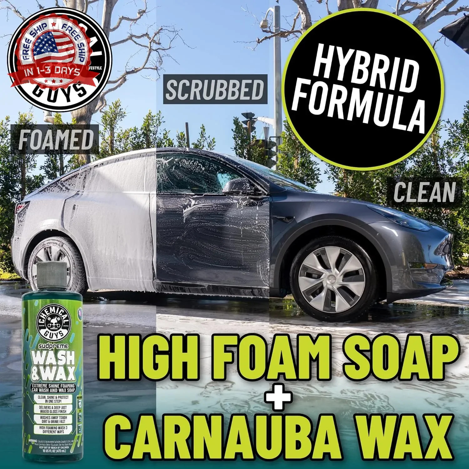 Chemical Guys Sudpreme Wash & Wax 128 oz High Suds Foaming Car Wash Soap with Ca