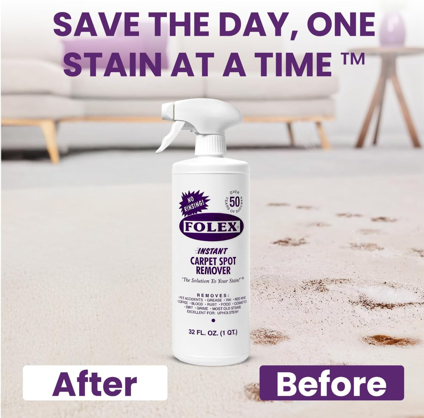 Instant Carpet Spot Remover 32 Oz – Powerful Stain Remover for Carpets, Upholste