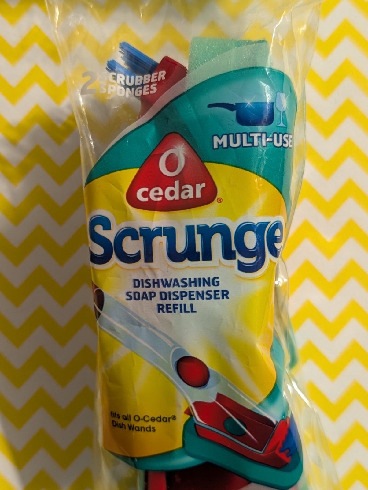 O-Cedar Scrunge Dishwasher Soap Dispenser Wand Refills – 2 Pack – 2015 – NOS