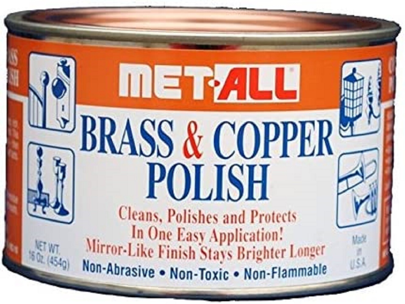 Met-All Brass & Copper Polish 16 oz. Can