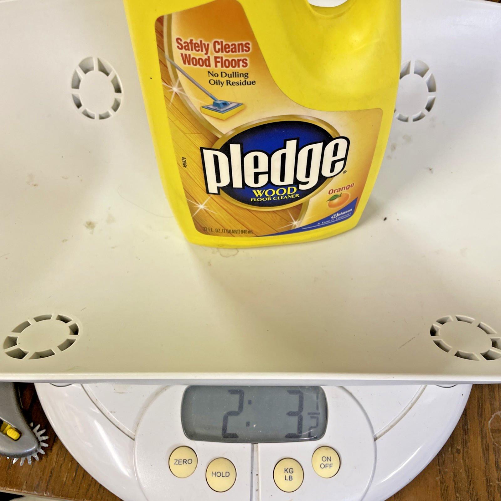 Pledge Wood Floor Cleaner Orange Scent 32 ounce Bottle 95% full