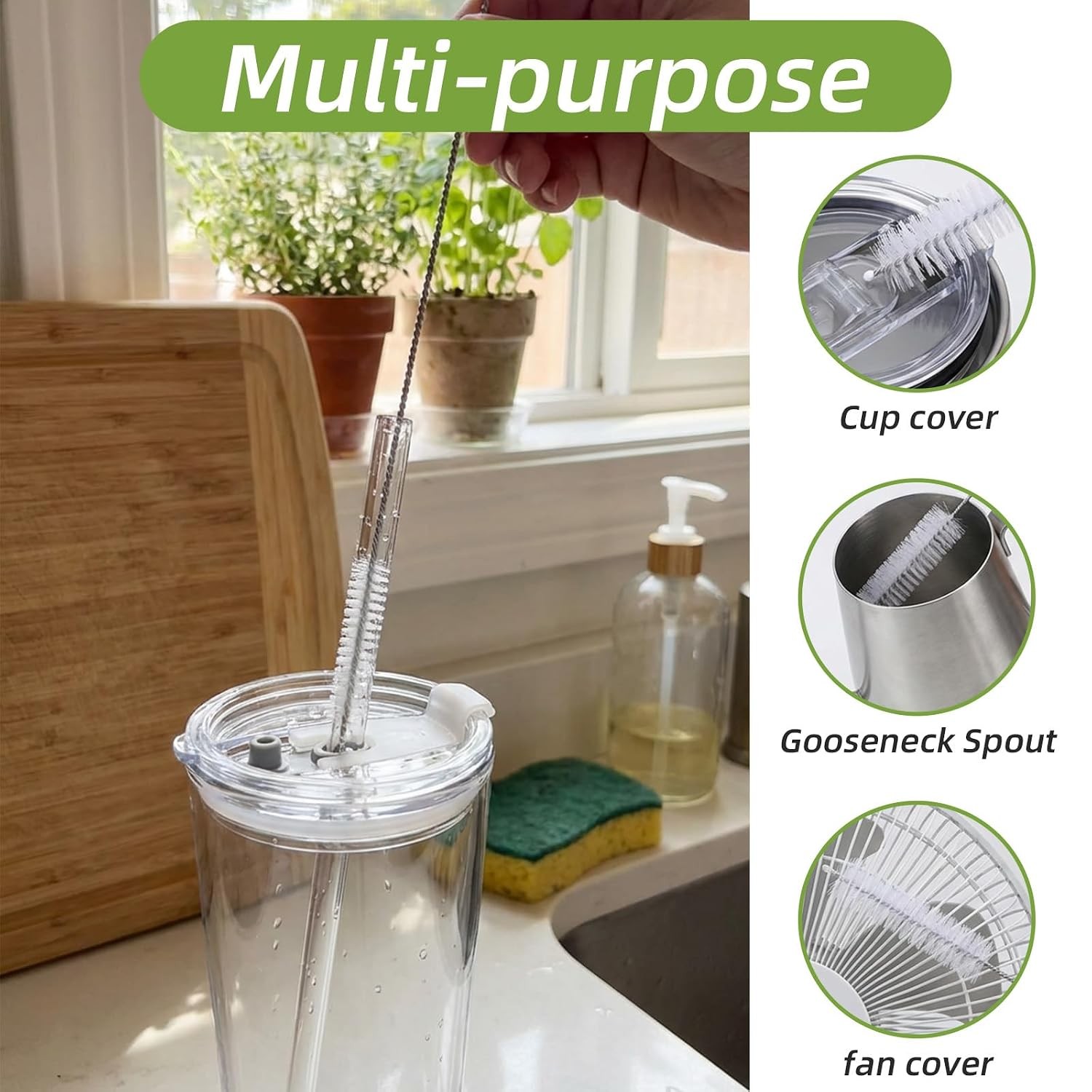 Extra Long Straw Cleaning Brush Set 10 Pcs 8.2 Inch Straw Cleaner Brushes