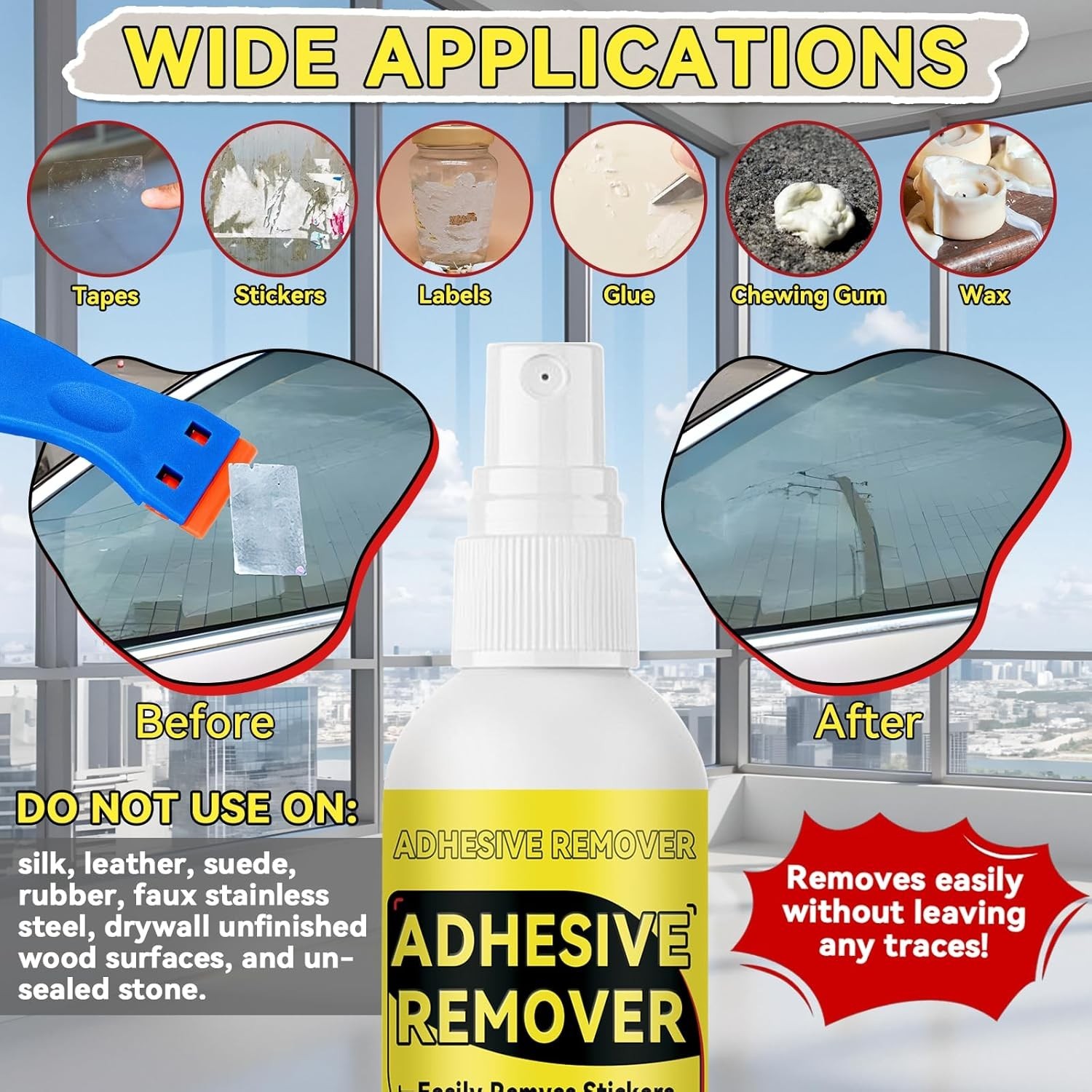 Adhesive Remover, Multipurpose Sticker and Label Cleaner, Surface-Safe Glue R…