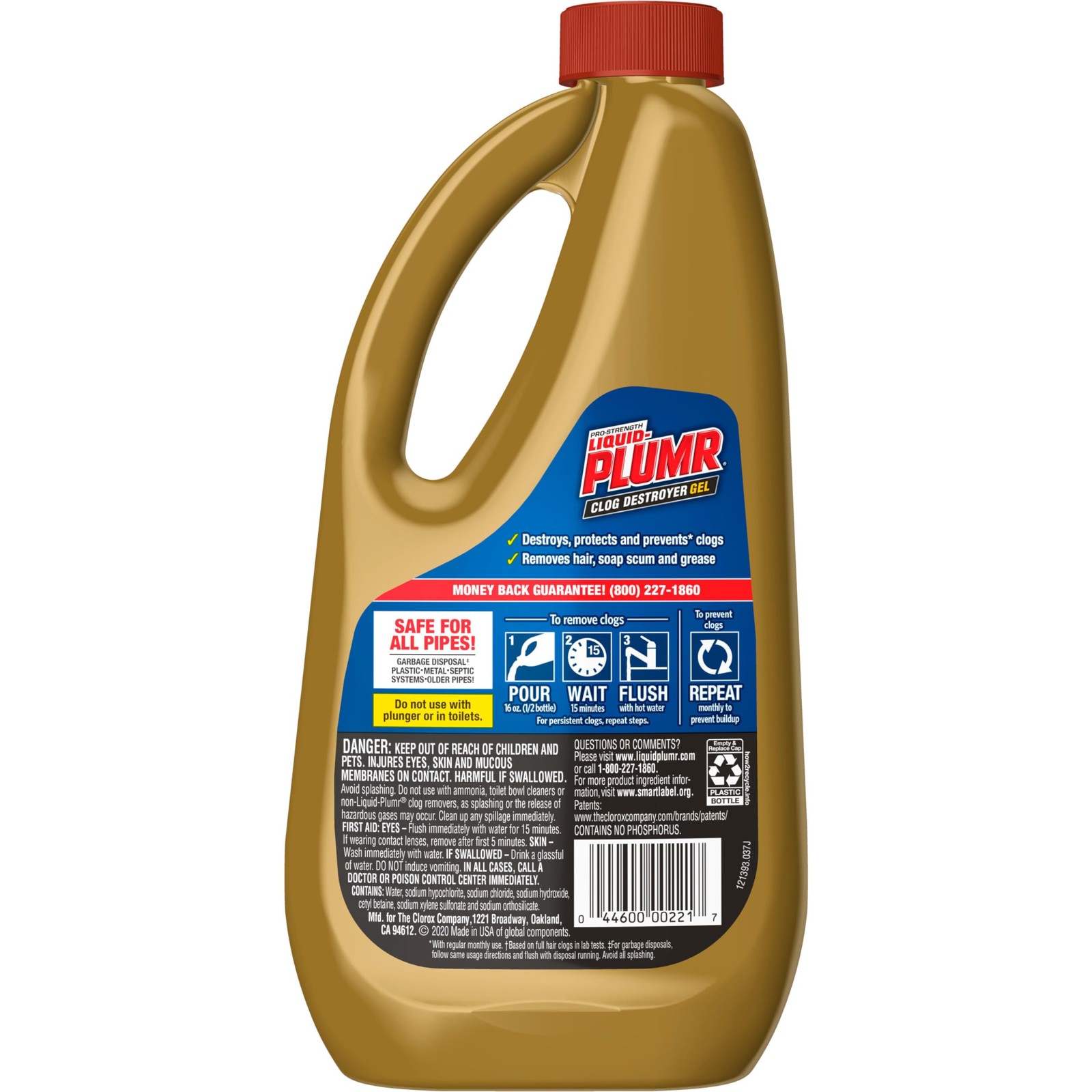 Liquid-Plumr Pro-Strength Clog Destroyer Gel with PipeGuard, Liquid Drain