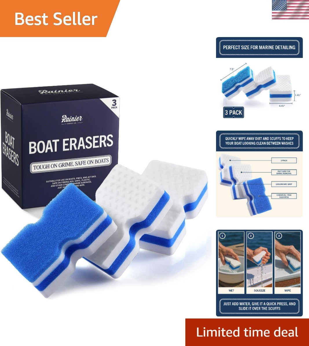 Boat Scuff Eraser – Magic Boat Erasers for Cleaning Seats, Hulls, & Interiors…
