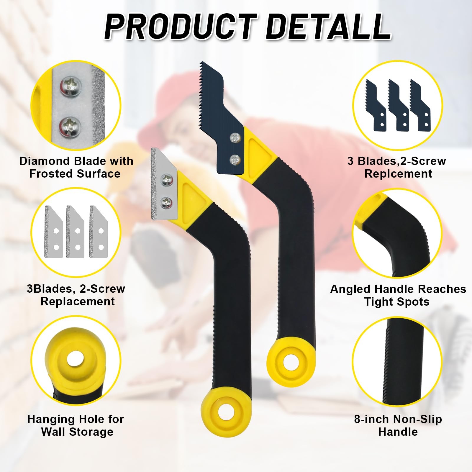 37 Pack Grout Removal Tool Kit, 3 Tile Grout Saws with 20 Extra Cleaning Blad…