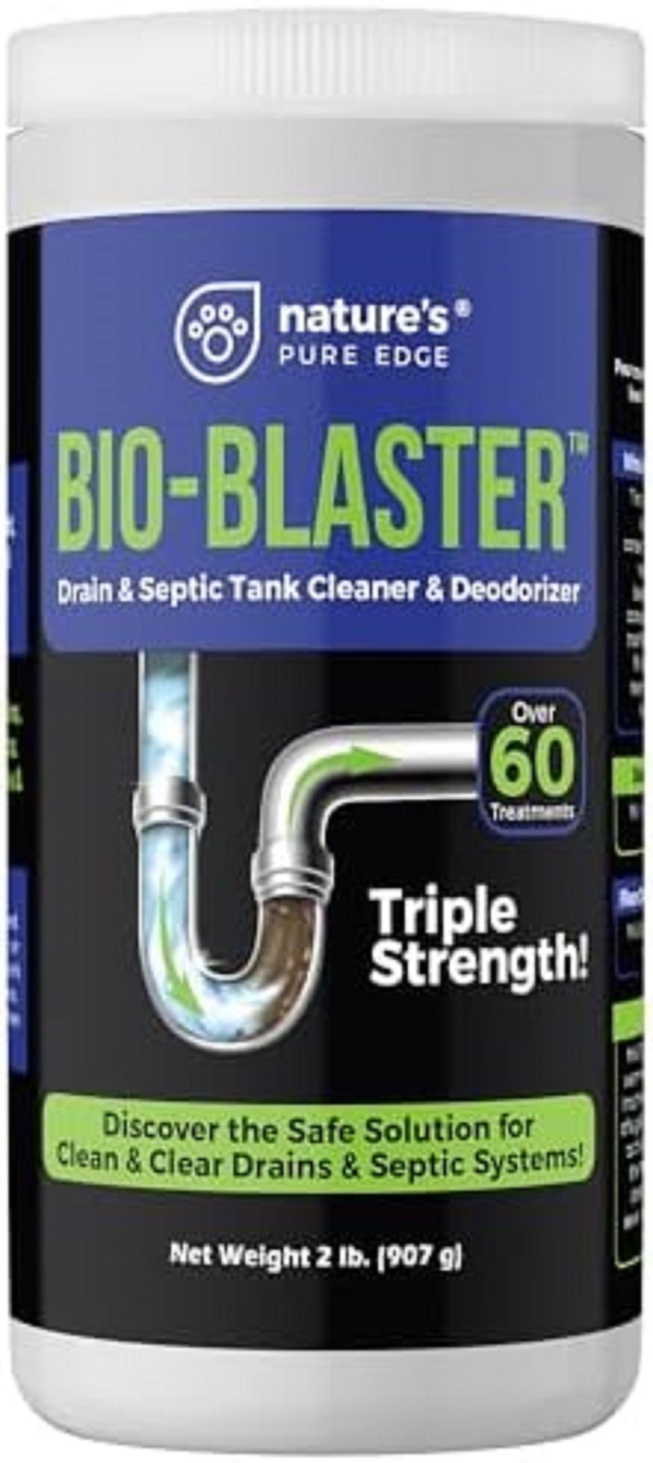 Enzyme Drain and Septic Cleaner and Friendly Bacteria Booster. Extra Large 2 lb.